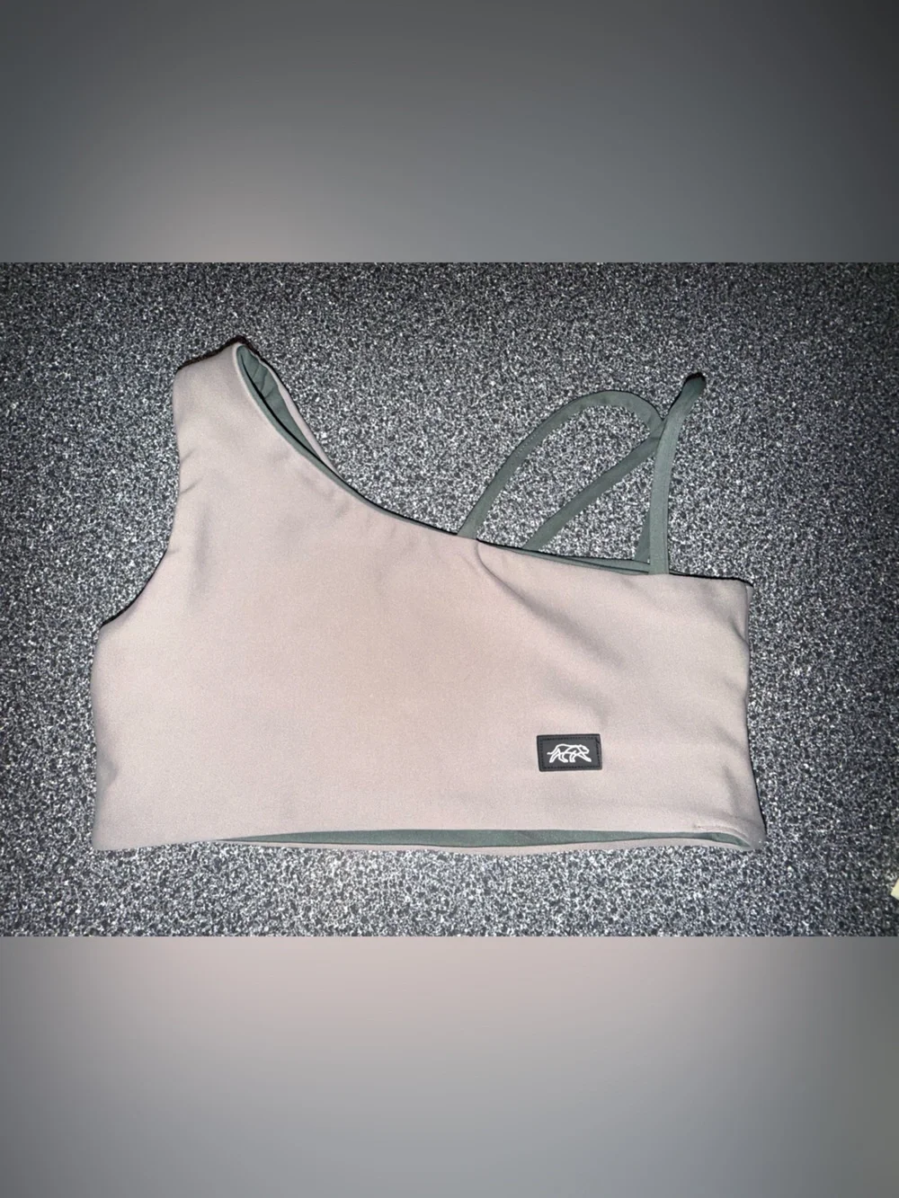 Tiger Friday Tan/Olive‎ Green Dance Bra, Reversible Size Child Medium