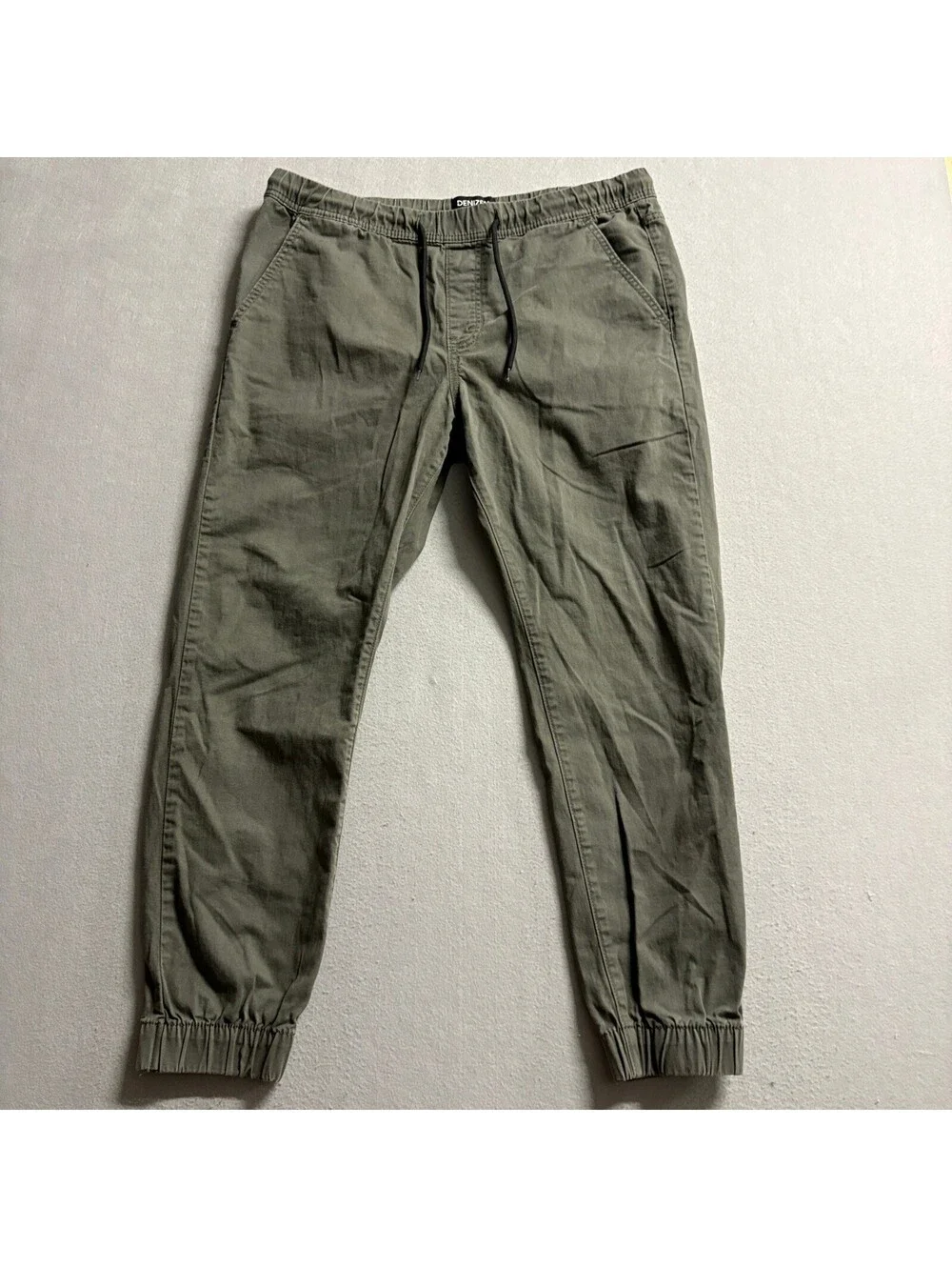 Denizen from Levis Mens Jogger Pants Green Cotton Stretch Elastic Waist Size