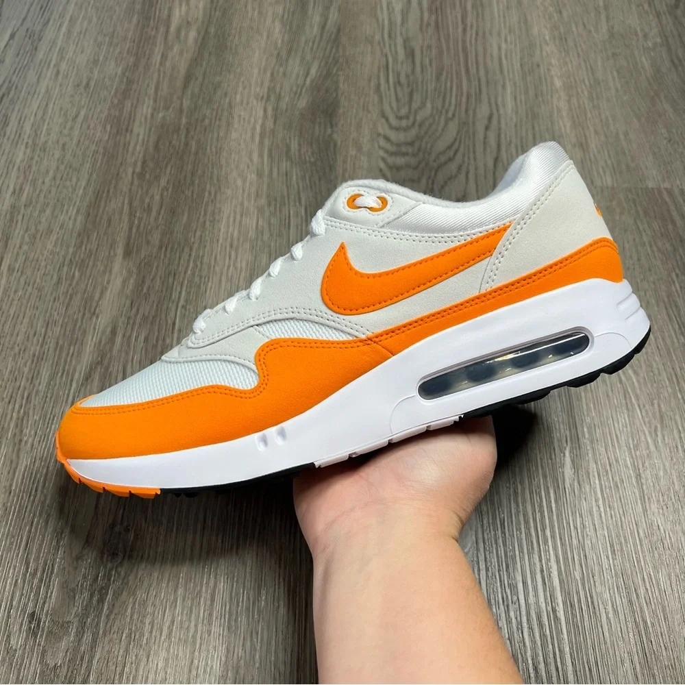 New Nike Air Max 1 ‘86 OG Mens Sz 11 Golf‎ Shoes White Ceramic Orange DV1403-118