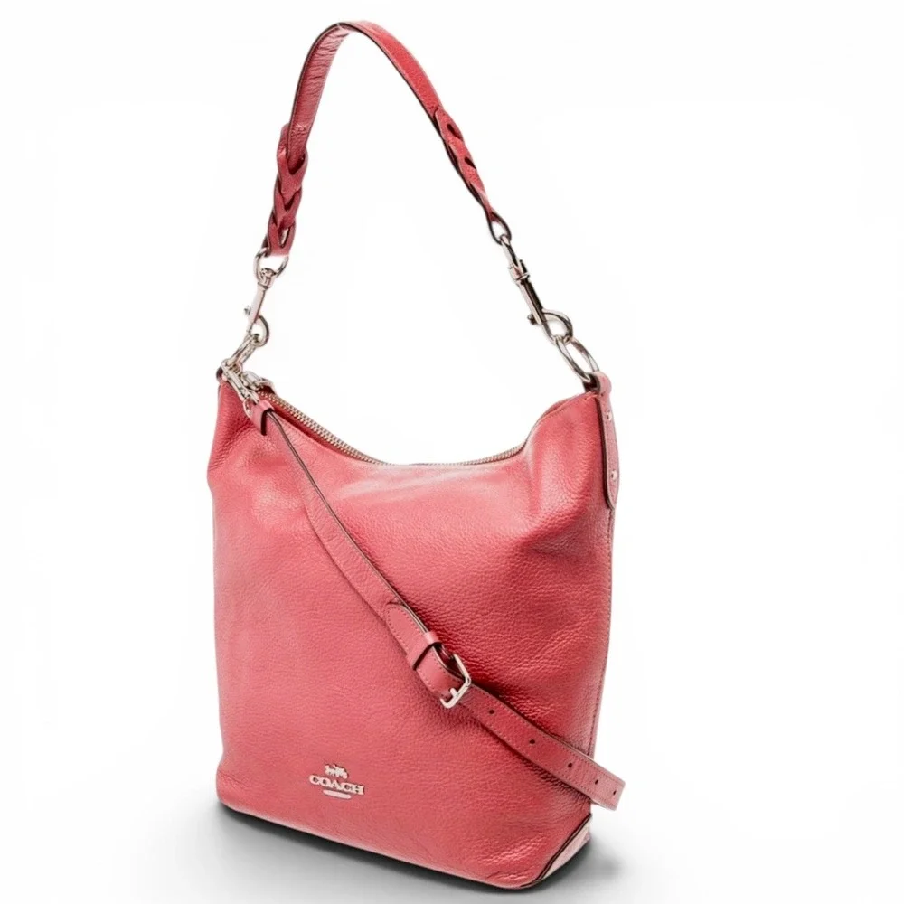 Coach‎ Abby Duffle Rose Petal Pink Pebbled Leather Shoulder Bag F31507 NEW
