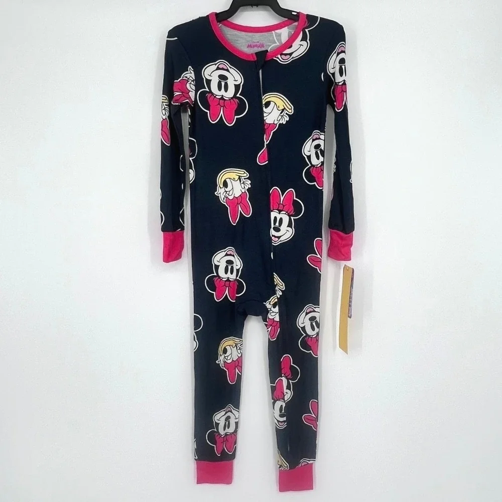 Disney Minnie Mouse Daisy Duck Toddler Girls Pajamas Sleepwear‎ 4T Navy Pink NEW