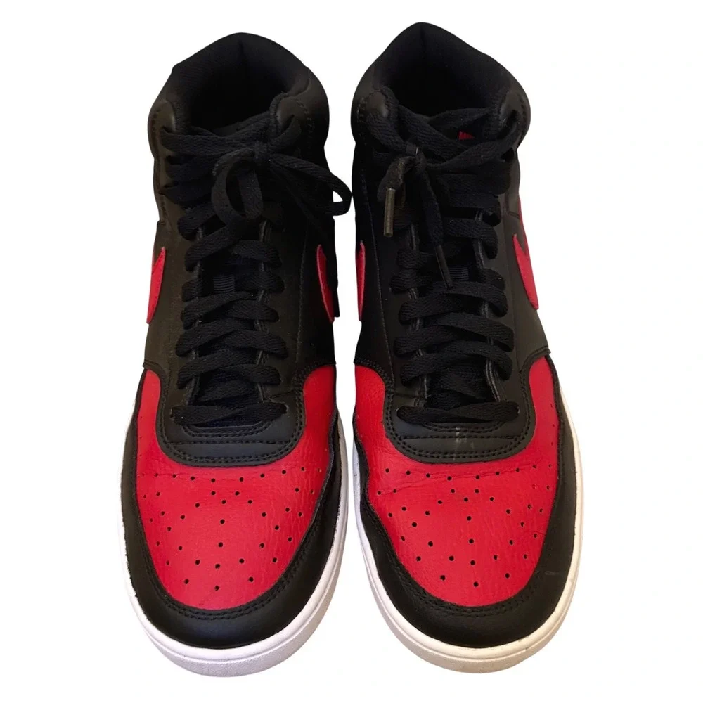 Nike Court Vision Mid Black Red BRED DM8682-001 Mens 11.5‎