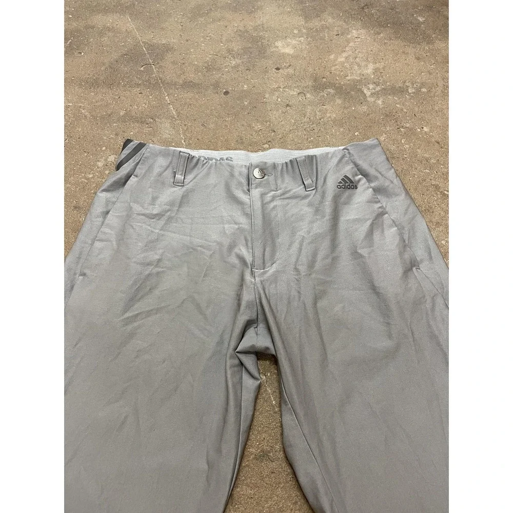 Adidas Pants‎ Mens 30x30 Gray Golf Chino Stretch 3-Stripes Logo Performance Tech