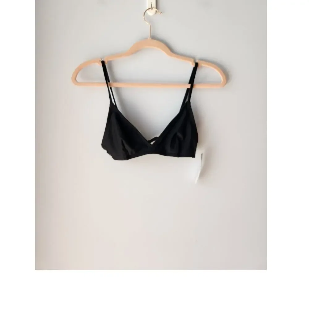 NWT J. Crew French Bikini Top Black XS