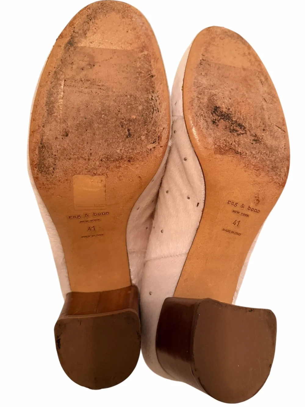 Rag & Bone White Studded Calf Hair 
