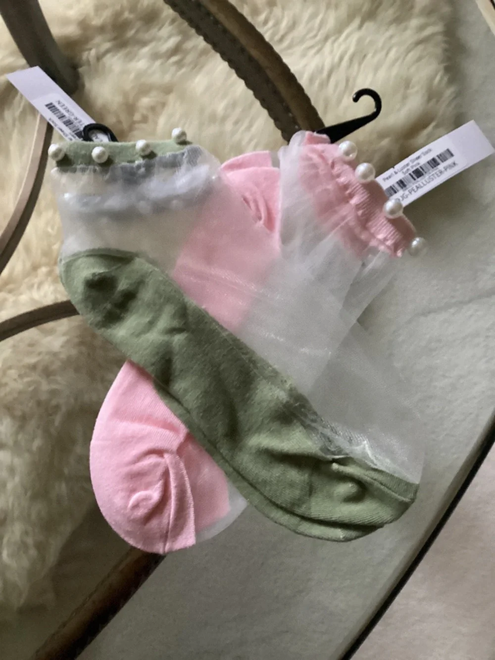 NWT. 2 Pair Pearl & Luster Sheer Socks.