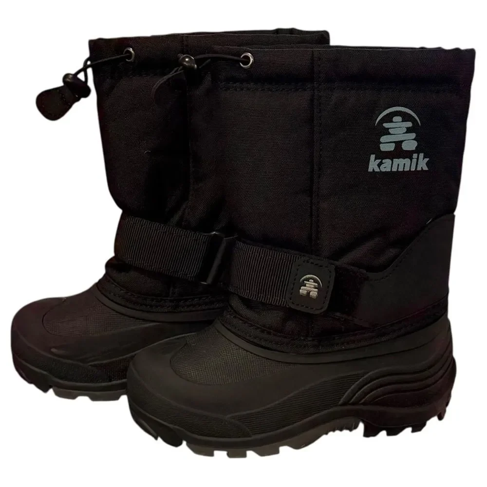 Kamik Kids Rocket Black Pull-On Winter Snow Boots. Little Kids 11.