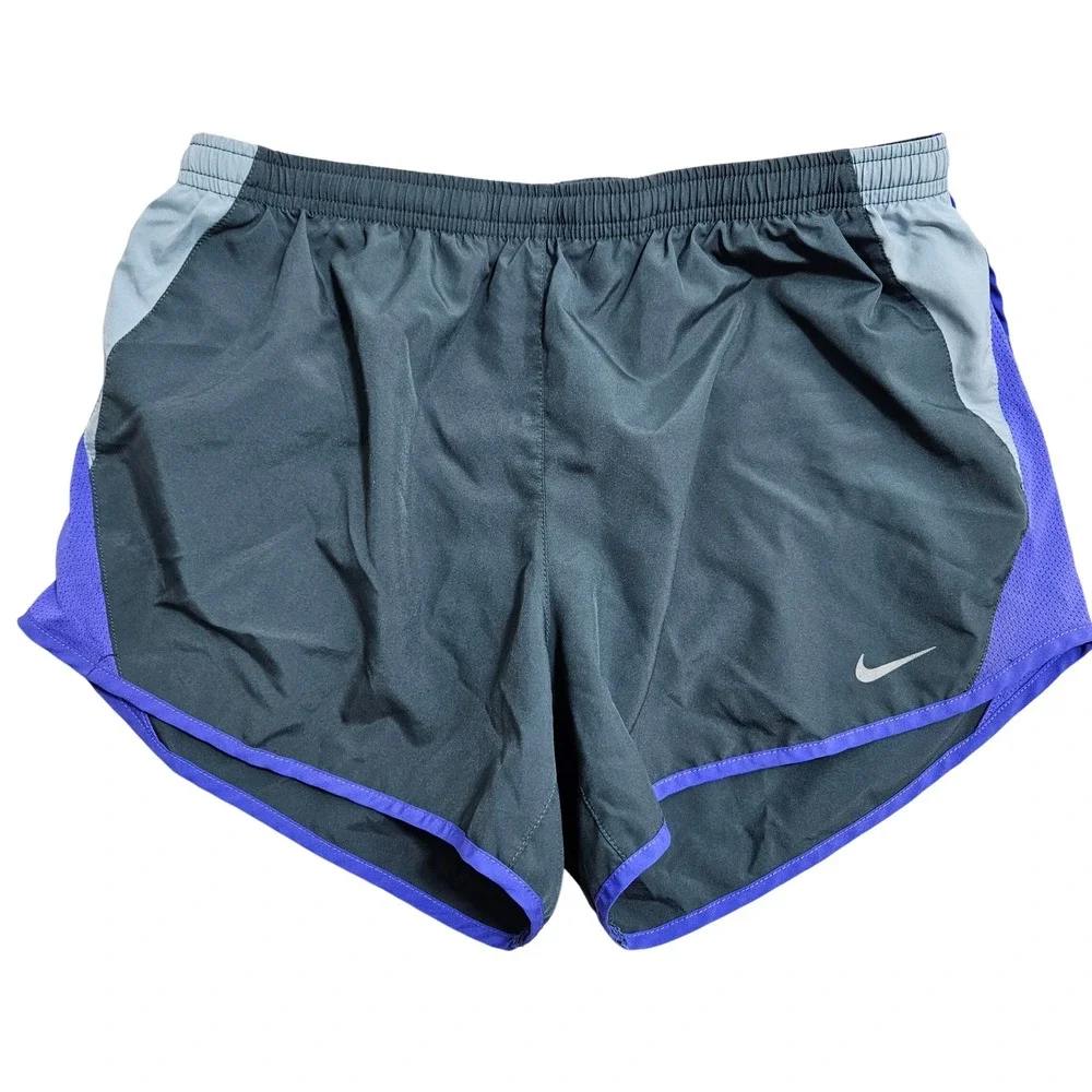 Nike Dri-FIT‎ Running Shorts Womens Medium Gray Purple 624272-009 Athletic Gym