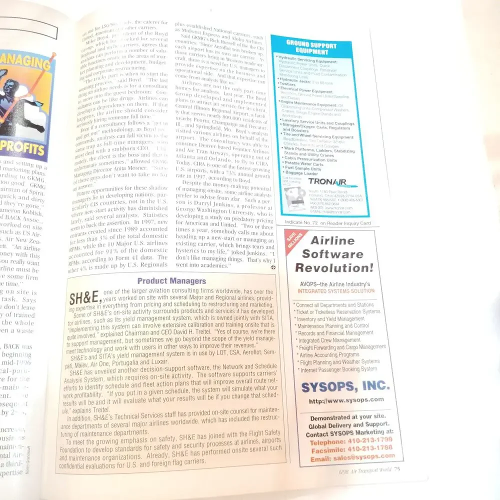 Air Transport World Magazine June 1998 - Building an Alliance Vintage Aviation