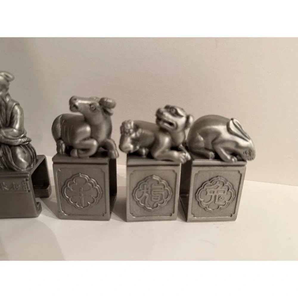 Tumasek Solid Pewter –‎ Eight Immortals & Auspicious Animals (Set of 6)