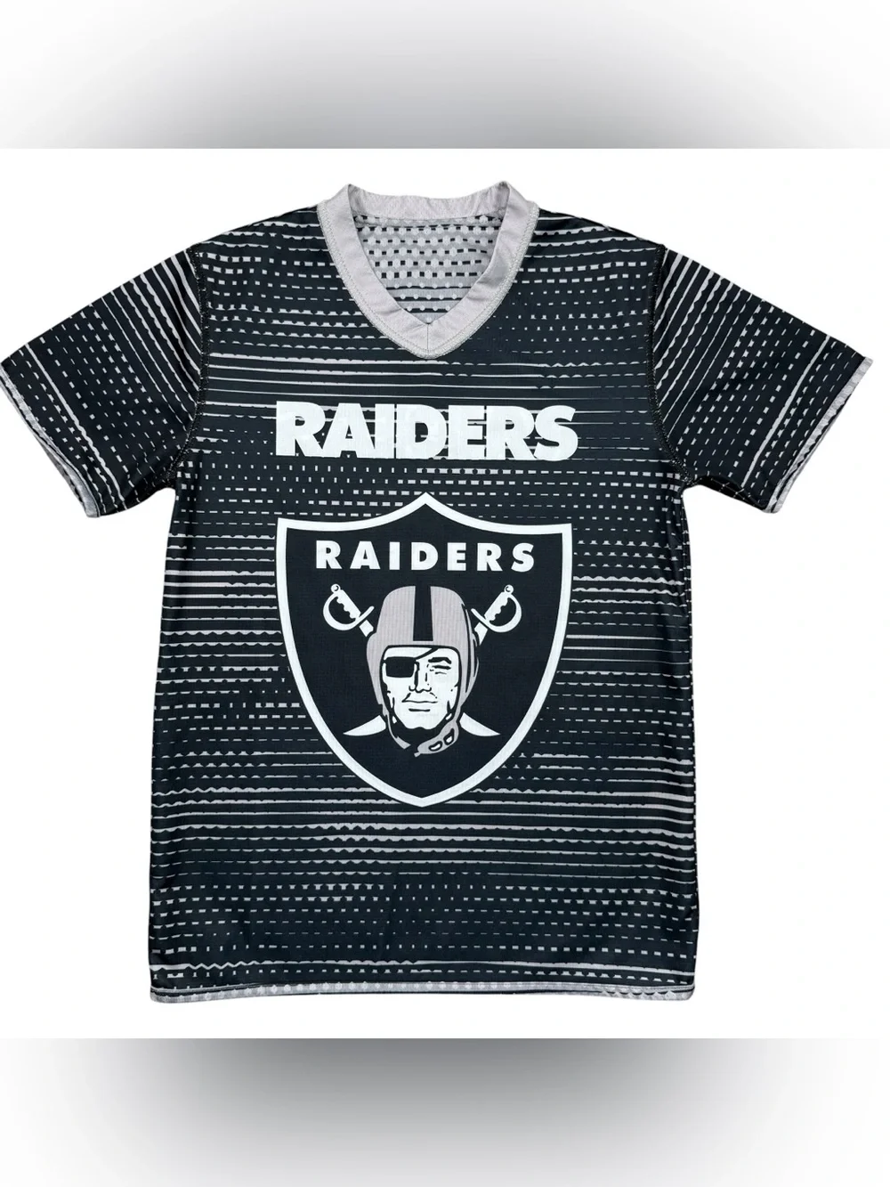 Boys Las Vegas Raiders REVERSIBLE NFL Flag Football Jersey Shirt size YOUTH L