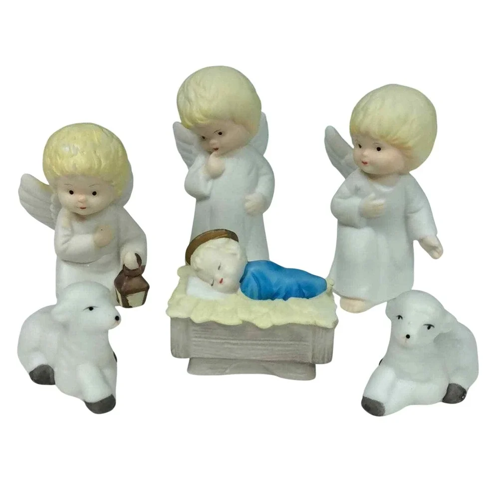 Vintage Christmas Around‎ The World Six Piece Angel Nativity (Made in Taiwan)