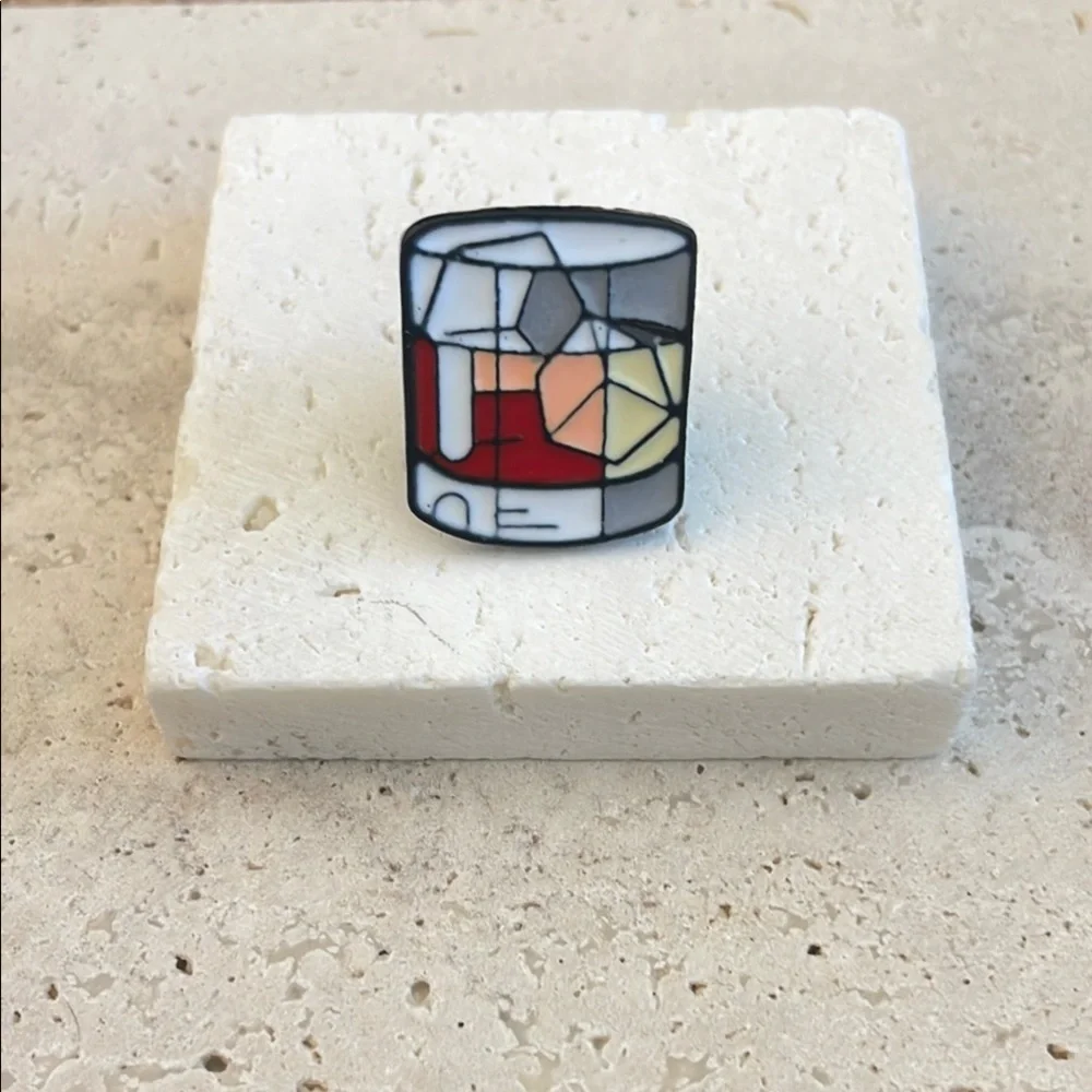 Colorful whiskey 🥃 glass brooch