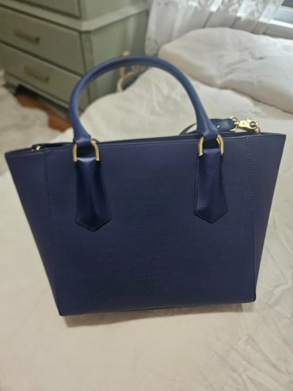 Dagne Dover Blue Structured Satchel / Work Bag