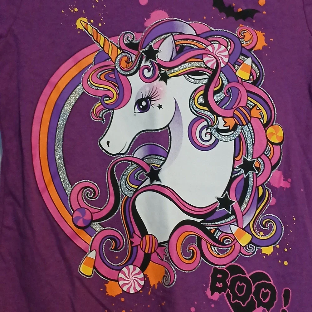 The Children's Place Halloween Unicorn Girls Long Sleeve Shirt M
