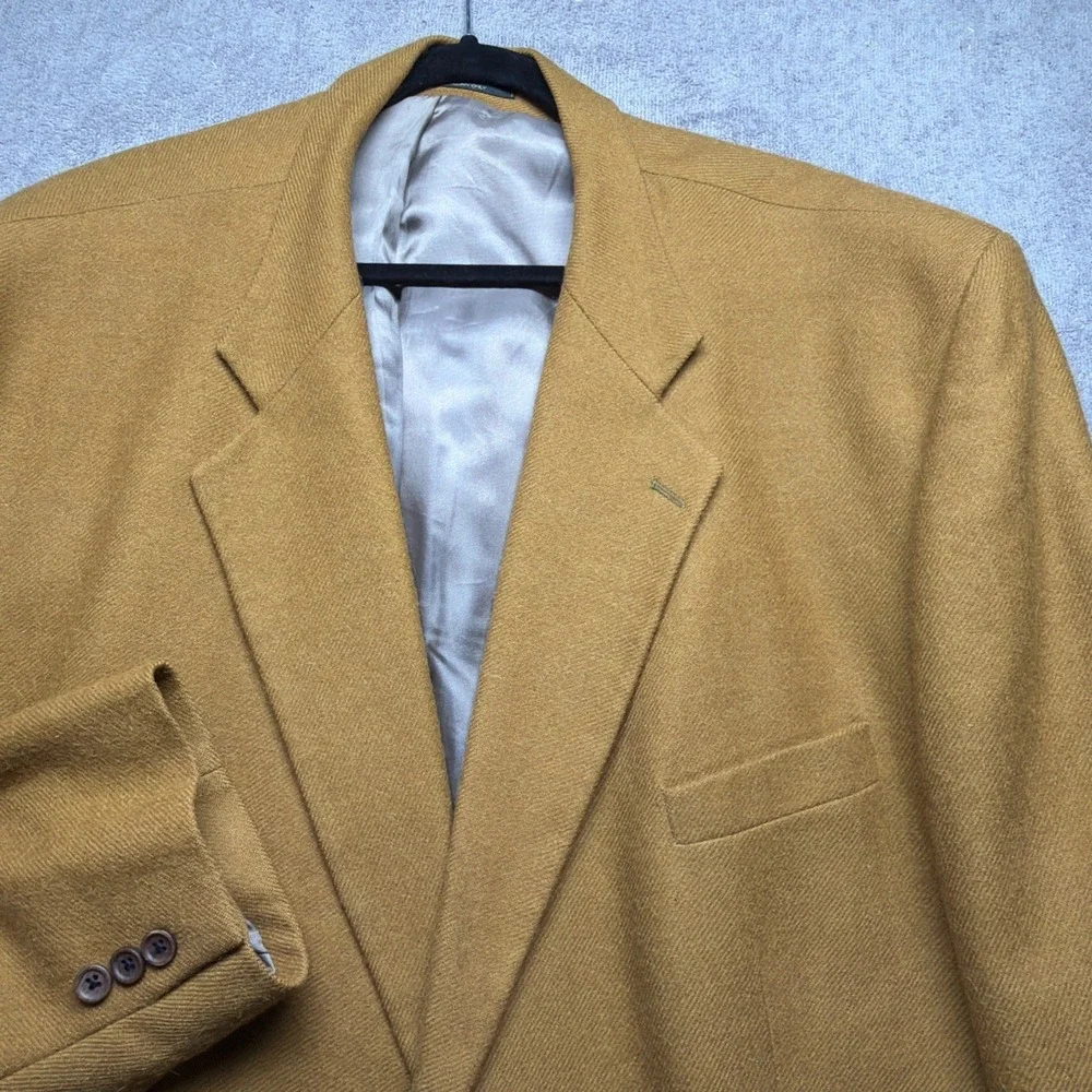 Alpaca Wool‎ Sport Coat Blazer Brown Mens 43R Made in Canada Classic Tailored