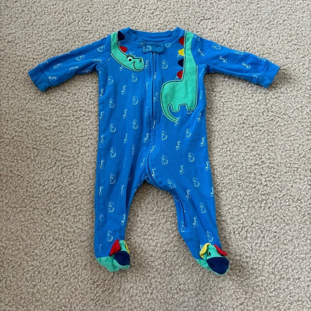 Koala Baby Blue Dinosaur Footie Pajamas Size 6 Months