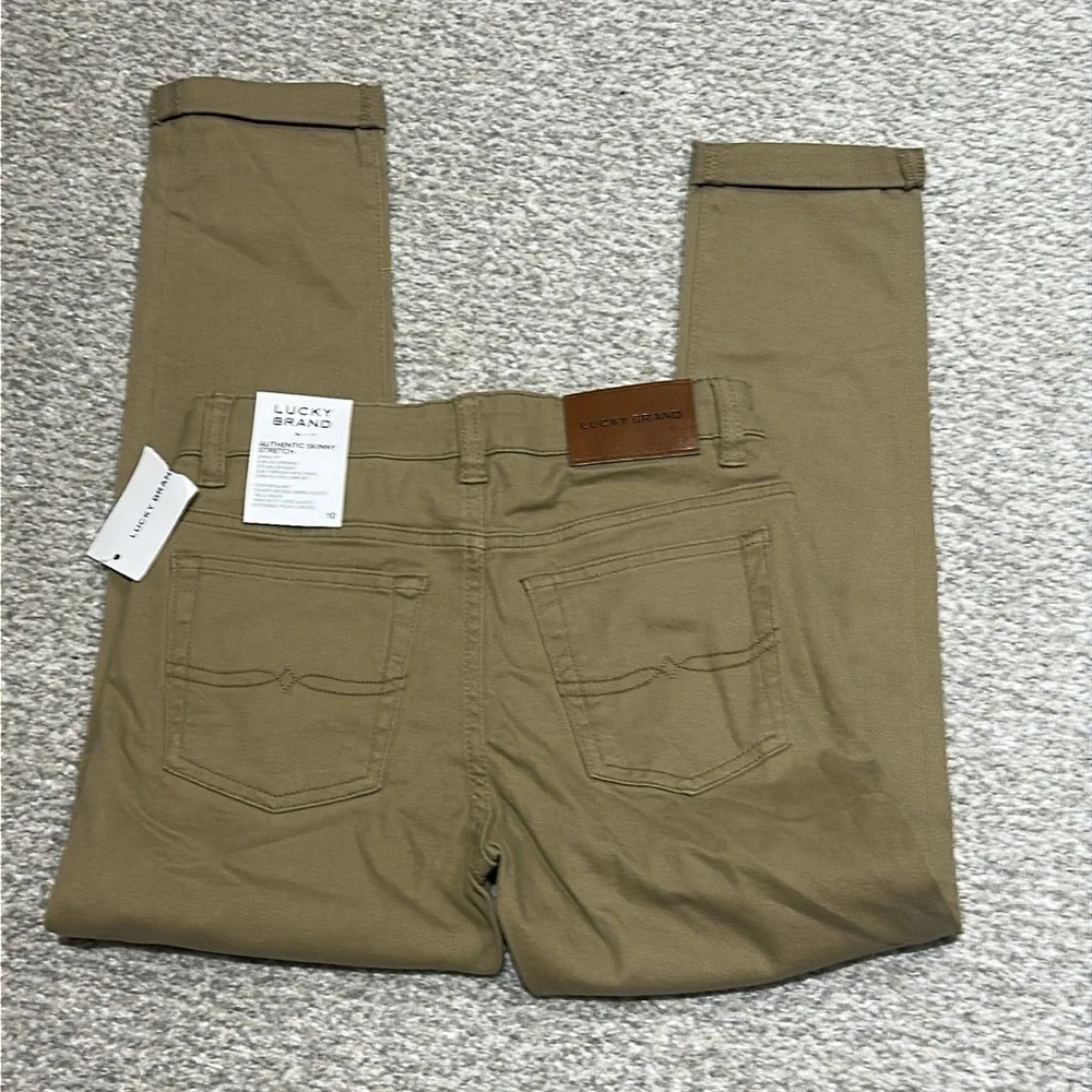 LUCKY BRAND boy’s authentic skinny stretch adjustable Khaki Pants jeans Size 10