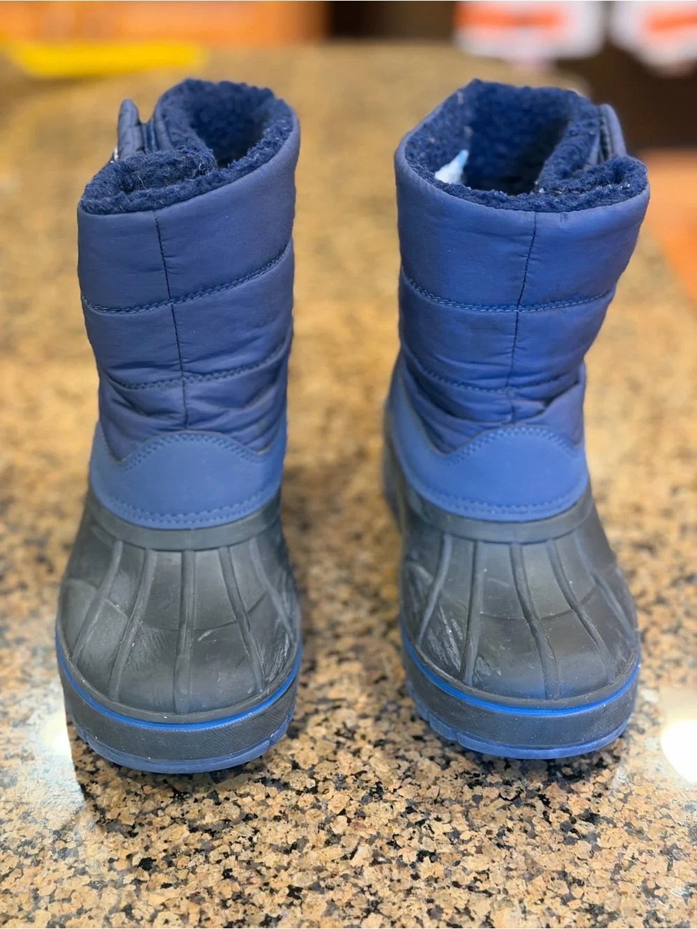 Lands' End Kids' Navy Waterproof frost insulate Snow Boots boys size 2Y