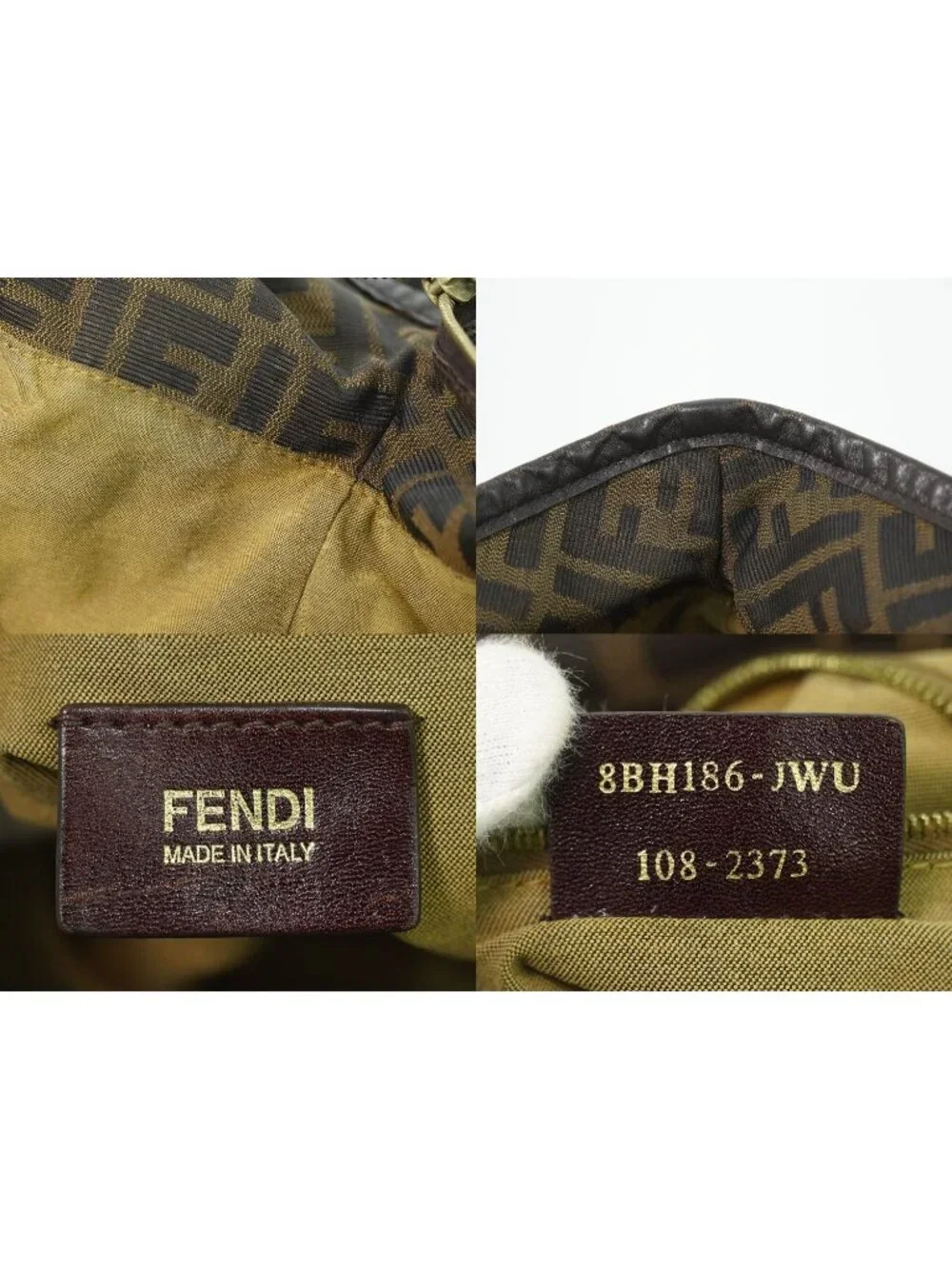 Fendi Zucca Shoulder Bag Canvas Brown