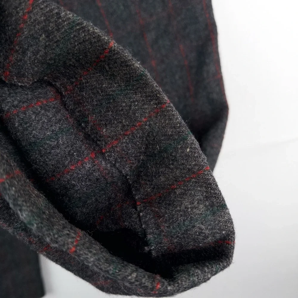 60's Vtg Woolrich Hunting Malone Pants 34x26 Wool Windowpane Stripe Talon USA