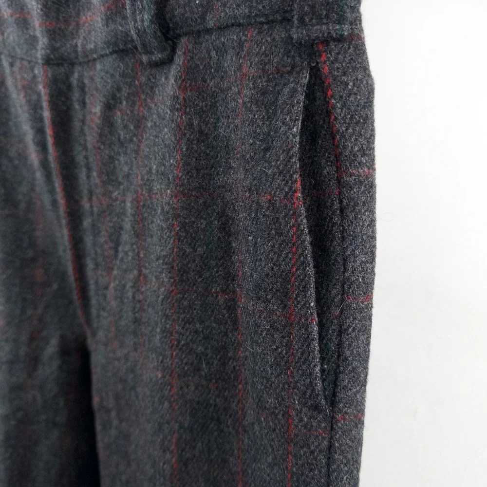 60's Vtg Woolrich Hunting Malone Pants 34x26 Wool Windowpane Stripe Talon USA
