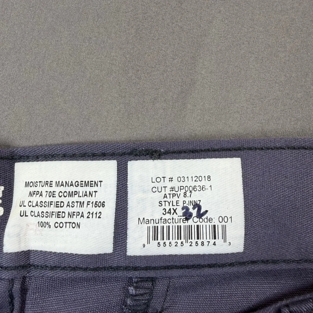 Lapco FR Navy Blue Flame Resistant Work Pants 34x32 Reflective Stripe CAT 2 NEW