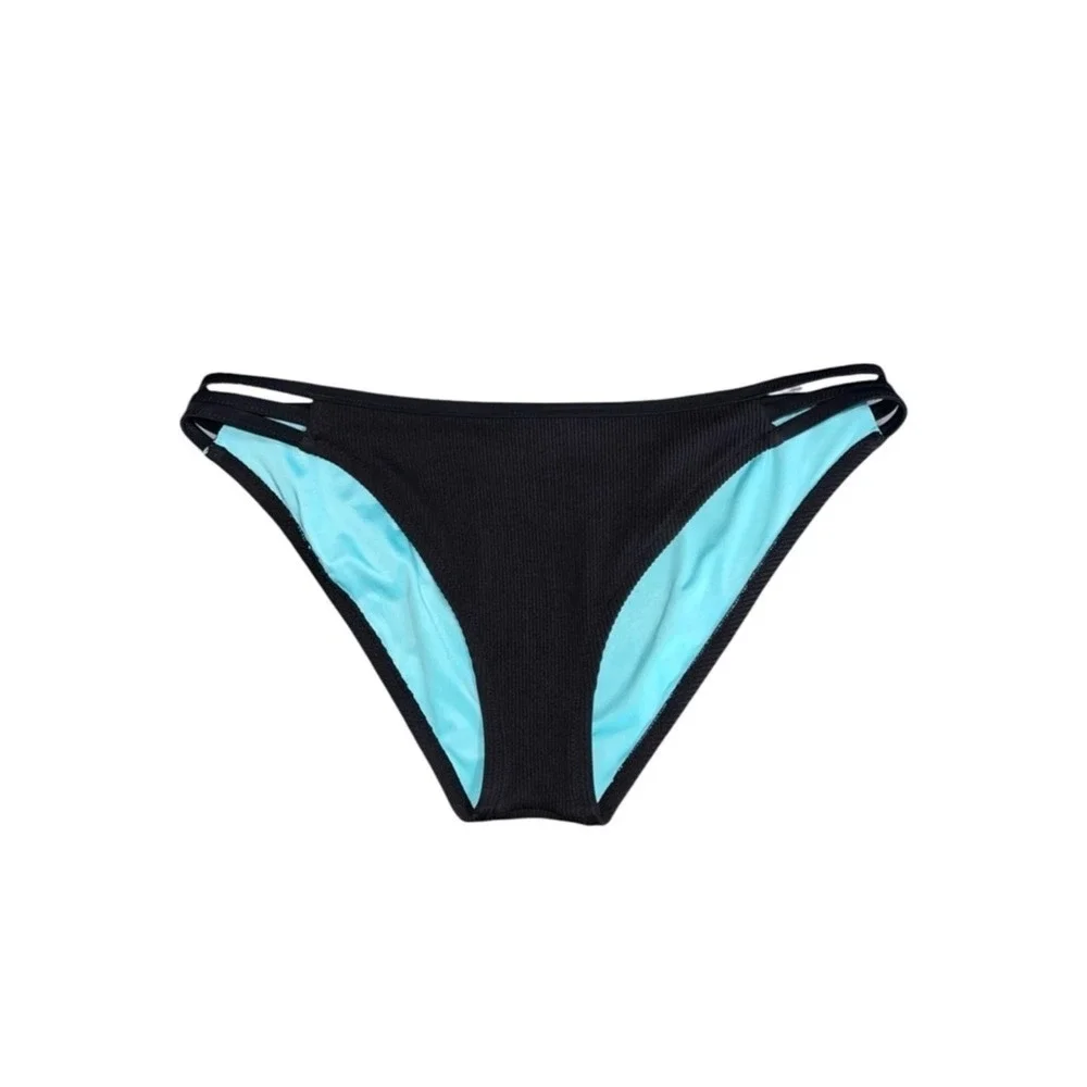 Shade & Shore Black & Blue Bikini Swimsuit‎ Bottom
