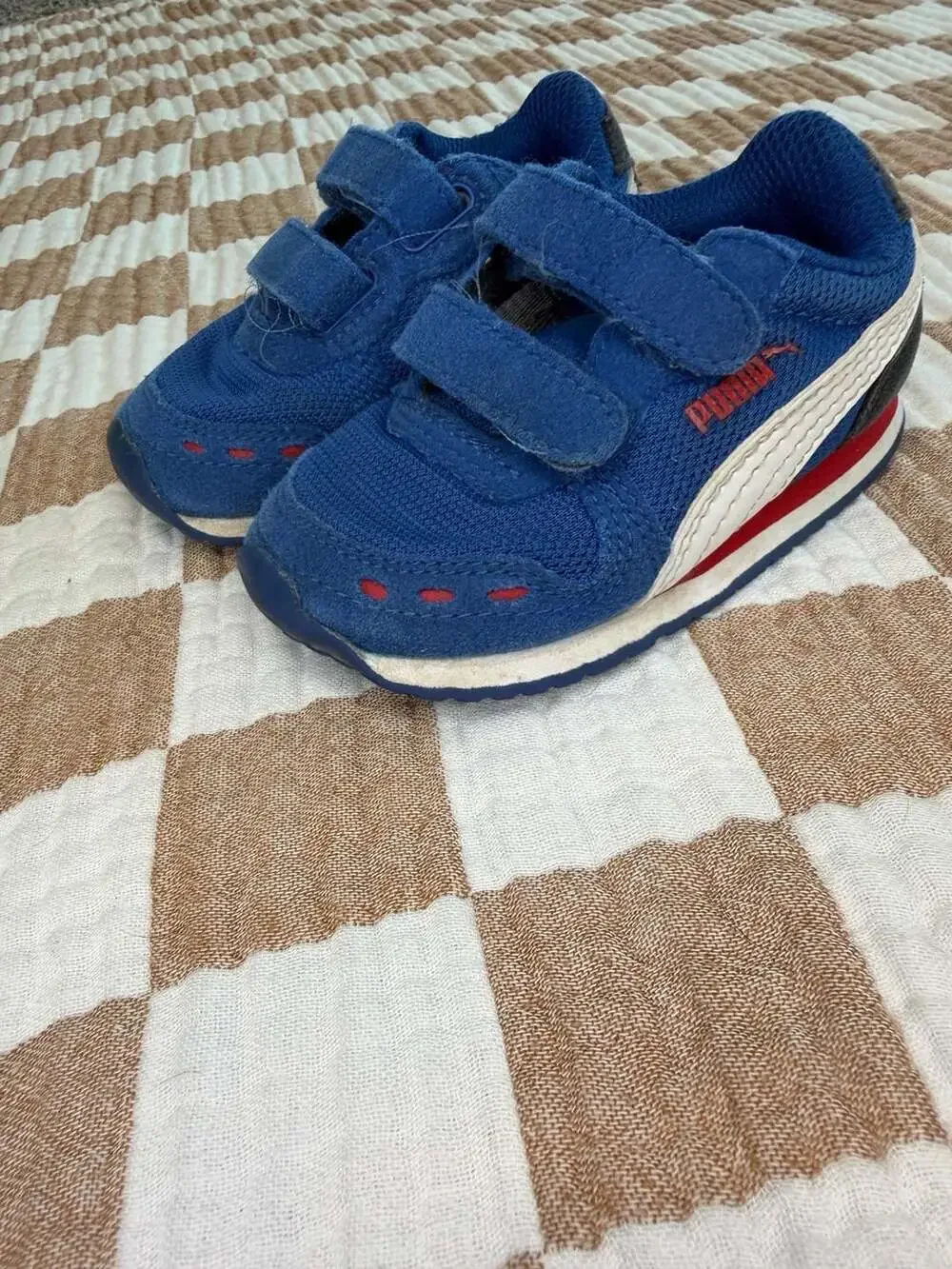 Puma Sneakers Blue White Red Toddler Shoes Hook And Loop