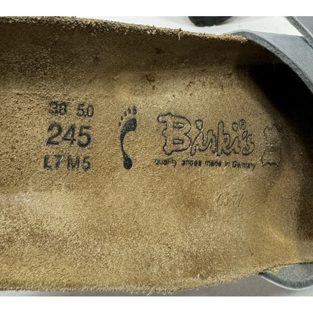 Birkis By Birkenstock Silver Rhinestone‎ Madrid Sandal Women's Size 7 N / 38