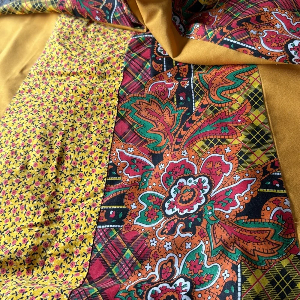 Vintage Carefree Fashions quilted patchwork‎ maxi full prairie style skirt Large