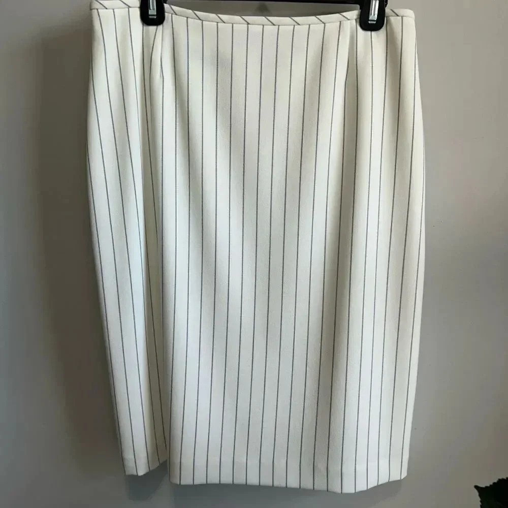 Preston & York Cream Pleated Pencil Skirt