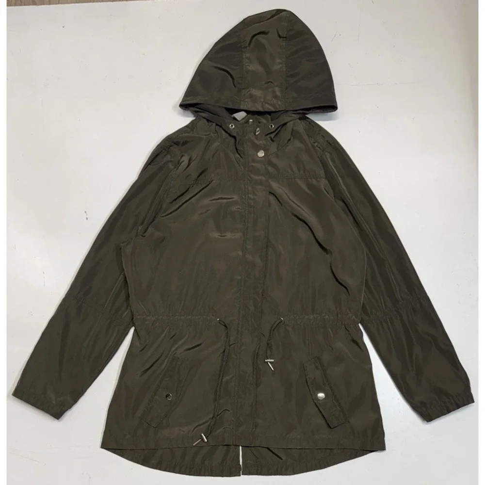 Athletic Collection Windbreaker Jacket Women's XL Army Green Light Weight Hooded